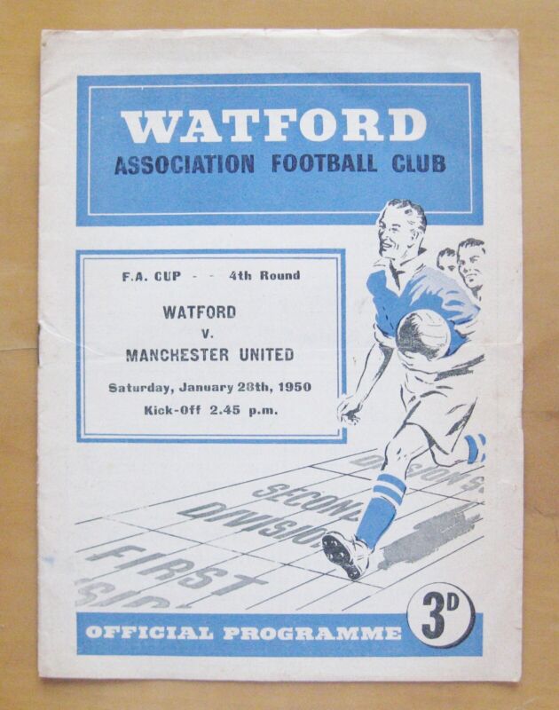 WATFORD v MANCHESTER UNITED FA Cup 1949/1950 *Good Condition Football Programme* for sale on Ebay