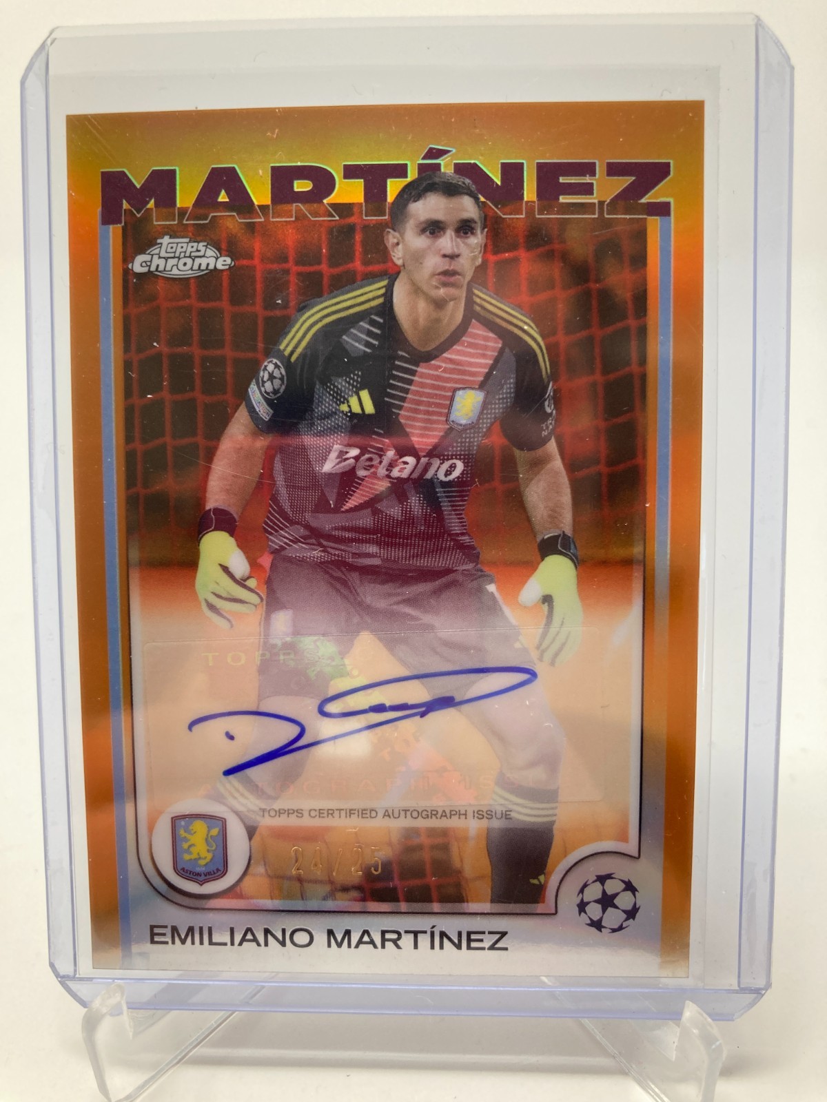 TOPPS CHROME  24/25 EMILIANO MARTINEZ ASTON VILLA AUTO 24/25.. for sale on Ebay