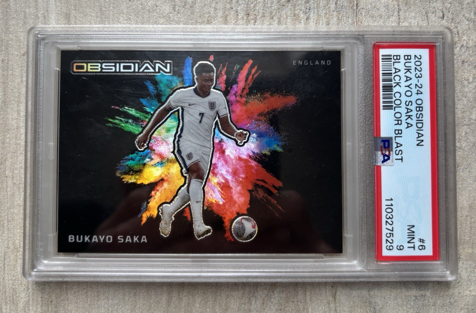 2023-24 PANINI OBSIDIAN BLACK COLOR BLAST BUKAYO SAKA PSA 9 ARSENAL ENGLAND SSP for sale on Ebay