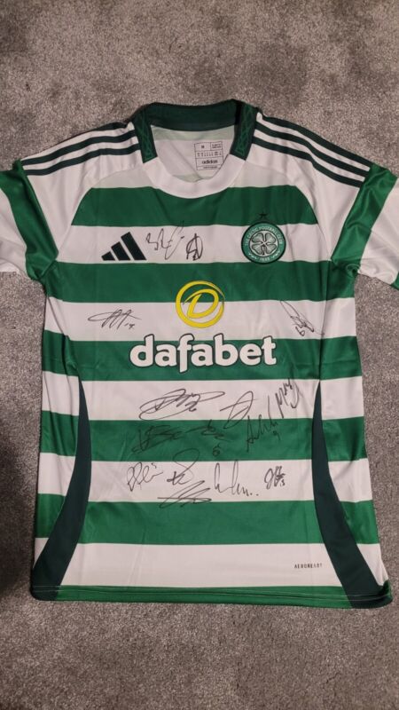 Celtic Multi Hand Signed Celtic 2024/25 Repro Home Shirt With COA 99p PROOF for sale on Ebay