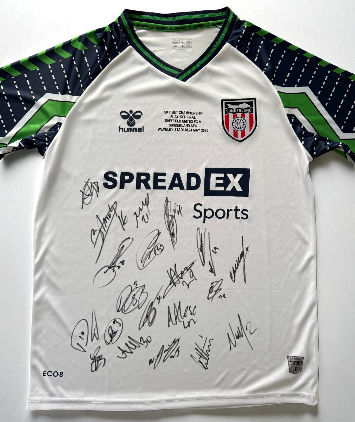 Signed SUNDERLAND AFC 24/25 PLAY OFF FINAL PROMOTION SHIRT By 19- PROOF/COA - for sale on Ebay