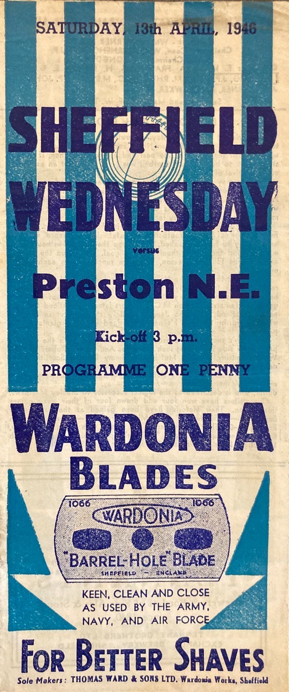 Sheffield Wednesday v Preston North End Football League (North) 1945/46 for sale on Ebay
