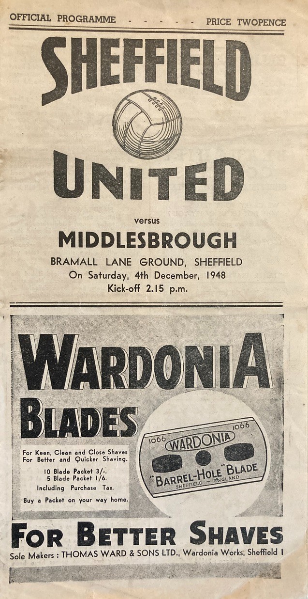 Sheffield United v Middlesbrough Div 1 1948/49 for sale on Ebay