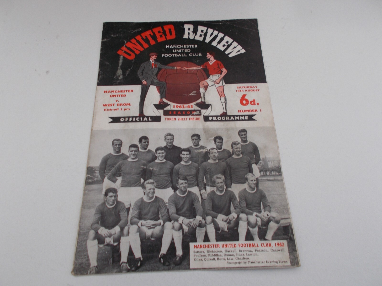 Manchester United  v  WBA West Bromwich Albion  62/63 for sale on Ebay