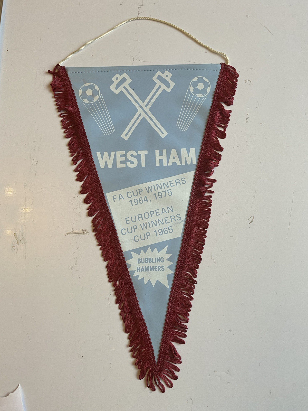 WEST HAM FA CUP WINNERS 1964 1975 EUROPEAN CUP WINNERS CUP 1965 FOOTBALL PENNANT for sale on Ebay