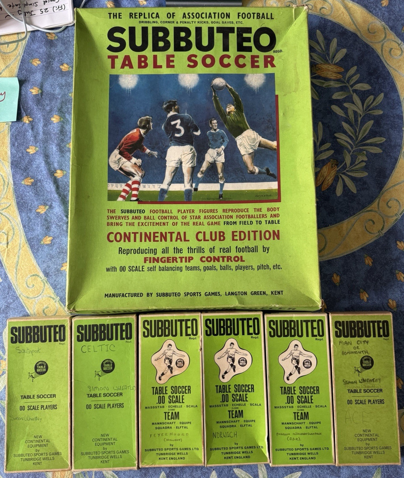 Vintage Subbuteo Table Soccer Club Edition 1970s and 6 Extra Teams for sale on Ebay