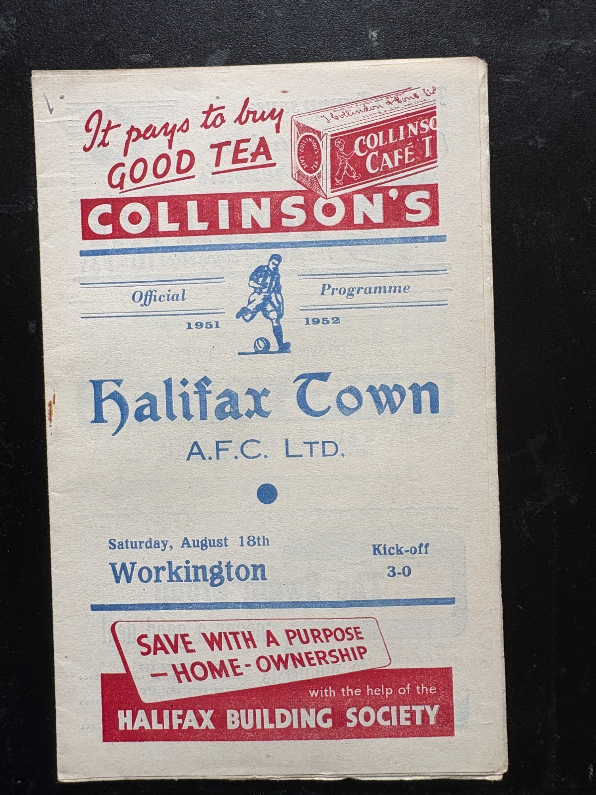 1951-52 Halifax Town v Workington for sale on Ebay