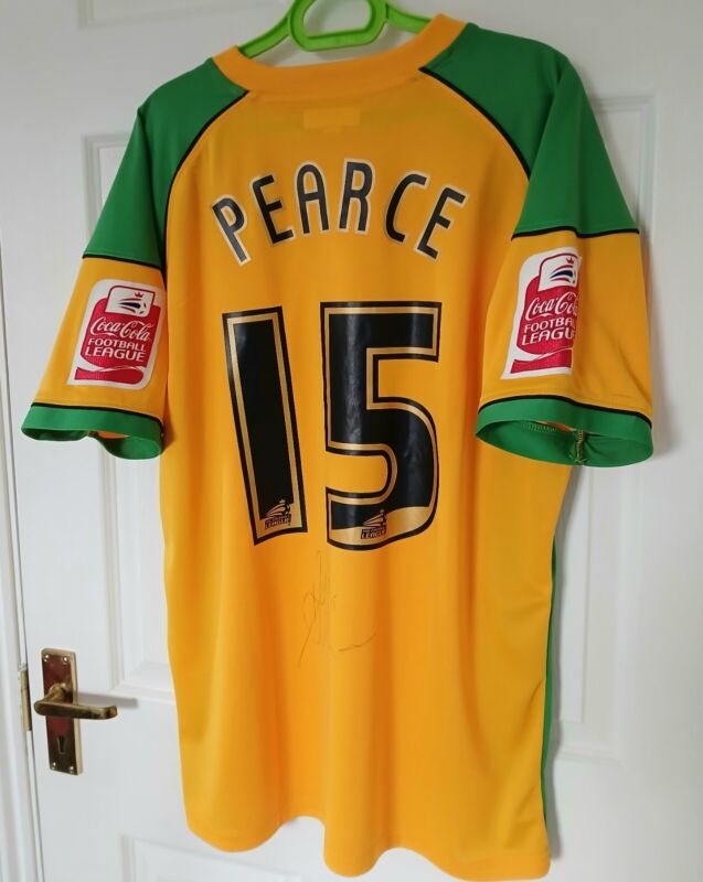 SIGNED Norwich City - Match Worn Football Shirt - Alex Pearce - 2008 - MINT for sale on Ebay