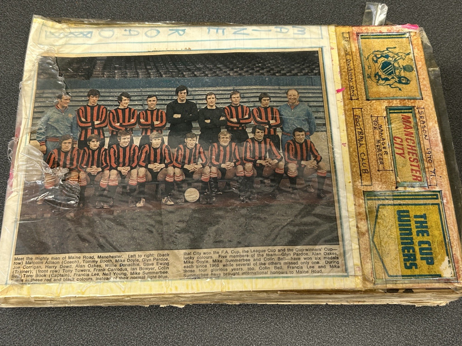 Manchester City Personal pictures and cuttings scrapbook 1970’s for sale on Ebay
