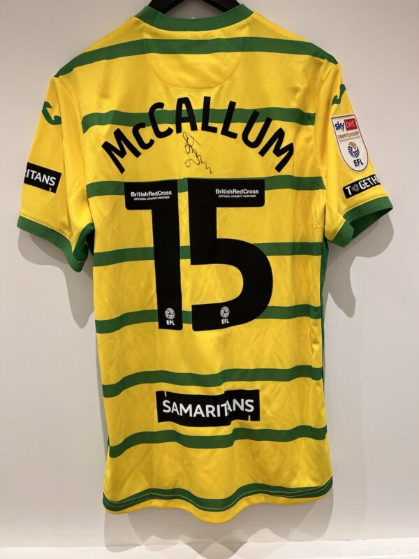 Norwich City Signed Player Issue Shirt - Sam McCallum for sale on Ebay
