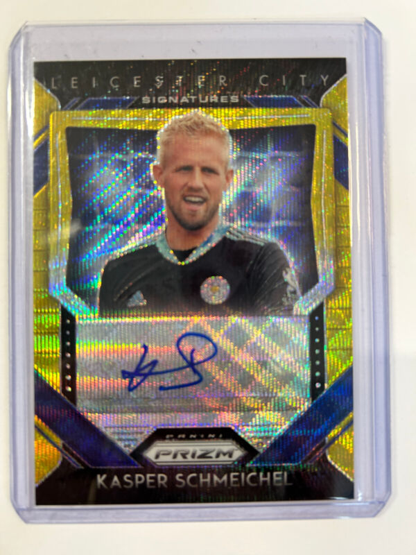 PANINI PRIZM PREMIER LGE 20/21 KASPER SCHMEICHEL LEICESTER CITY GOLD WAVE AUTO for sale on Ebay