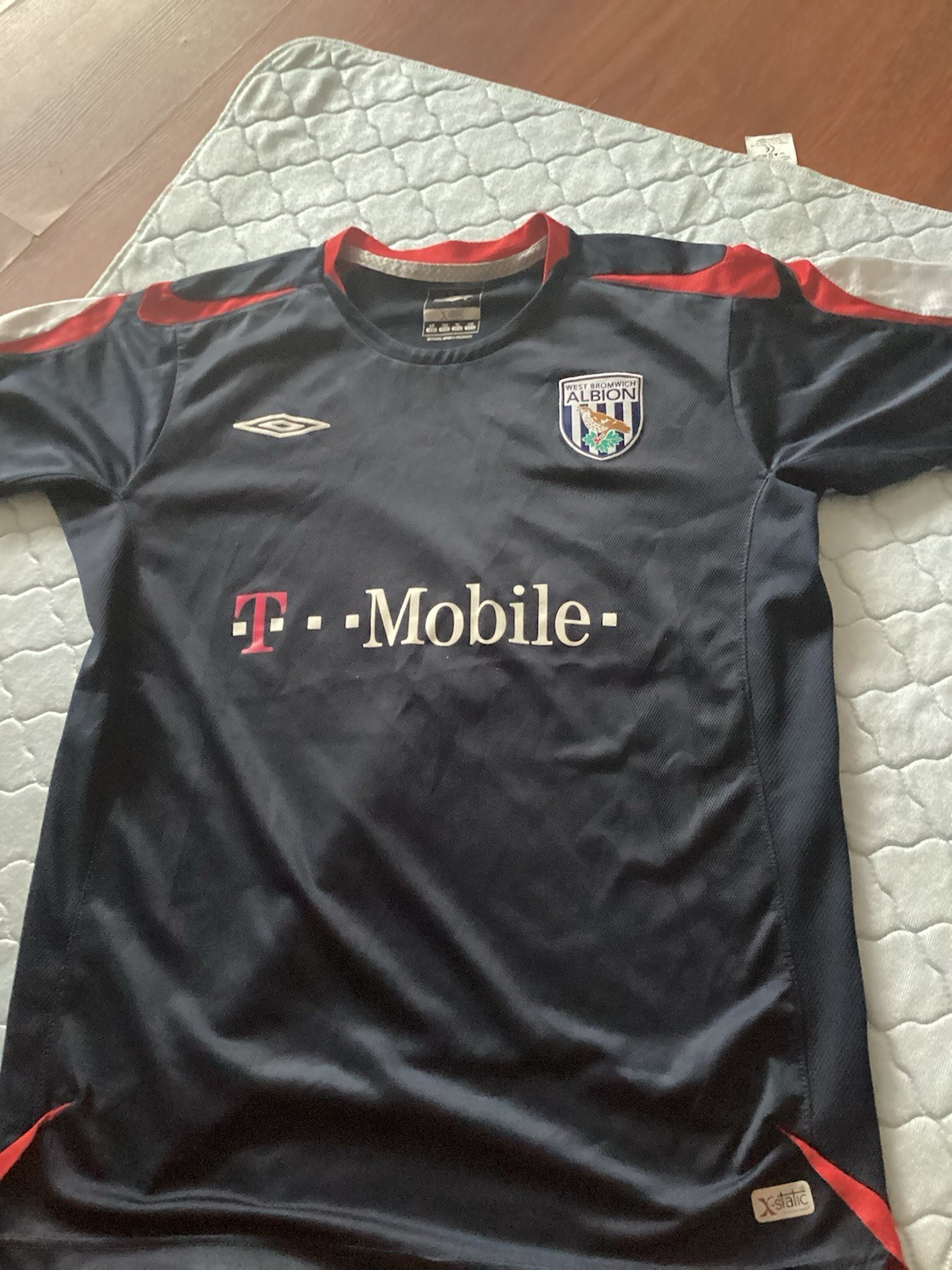 West Bromwich Albion Shirt large boy T mobile away shirt Umbro for sale on Ebay