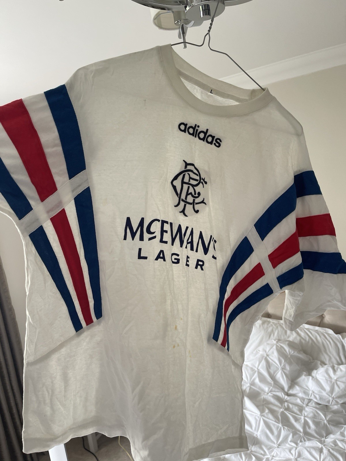 Vintage Glasgow Rangers FC Football Training Shirt 1992-1994 (M)  Adidas Jersey for sale on Ebay
