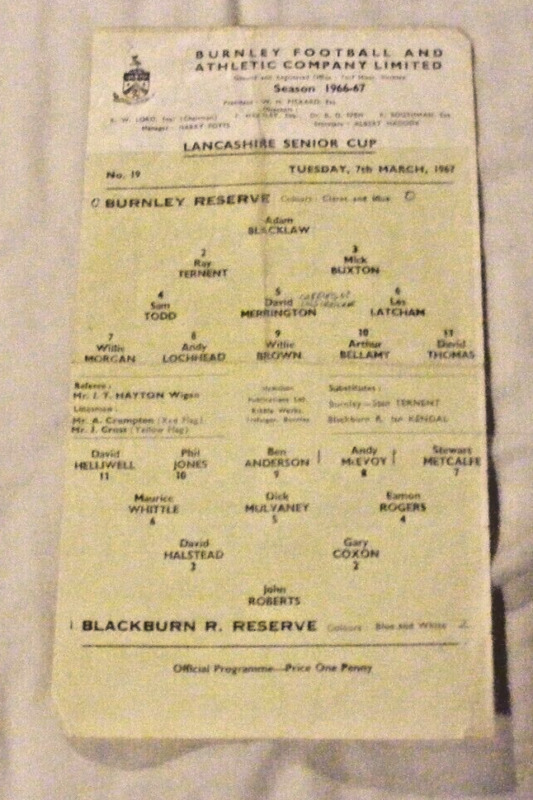 1966 1967 BURNLEY v BLACKBURN ROVERS  LANCASHIRE SENIOR  CUP for sale on Ebay