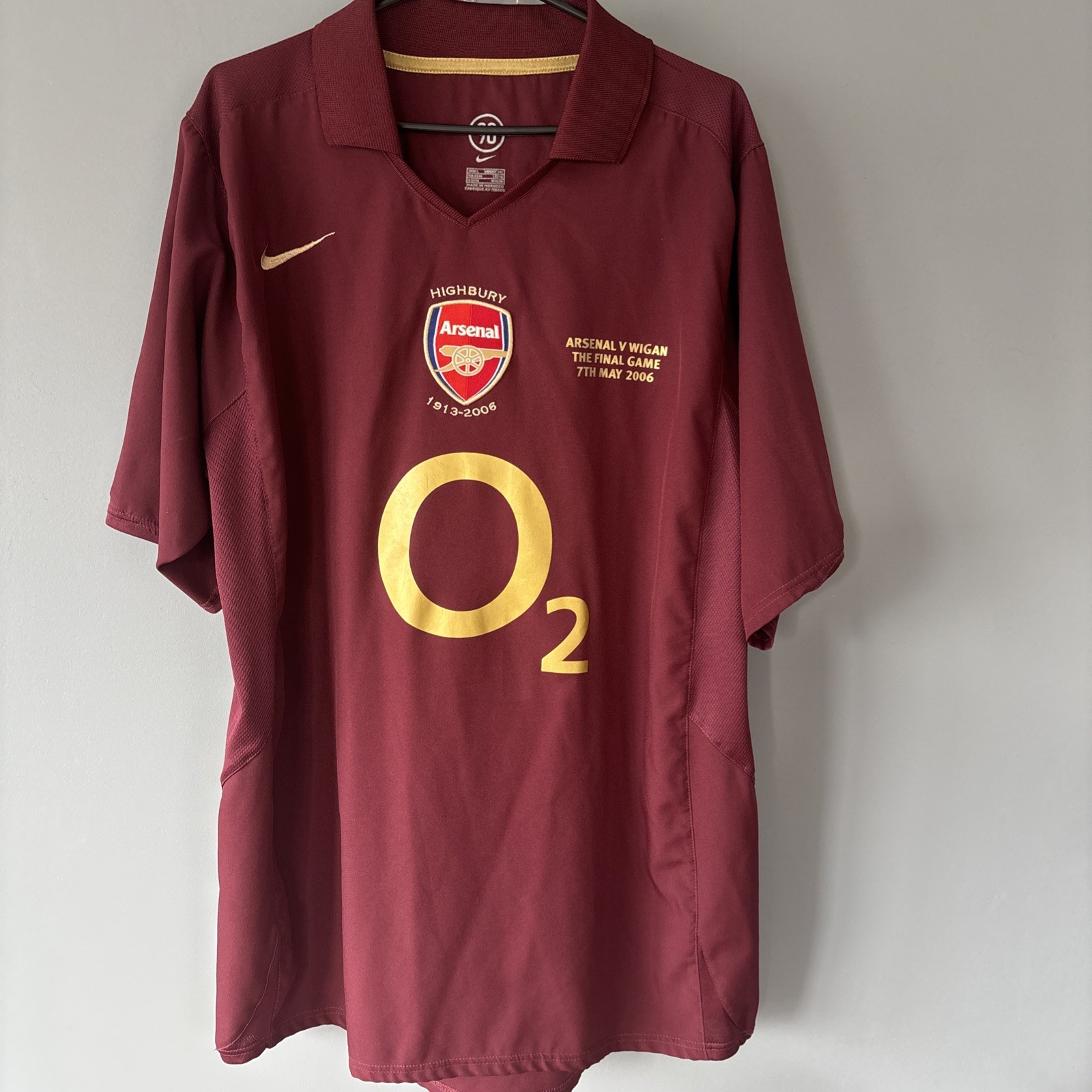 Authentic Bergkamp 10 Arsenal 2005-06 Home Shirt UCL Size Large The Final Game for sale on Ebay