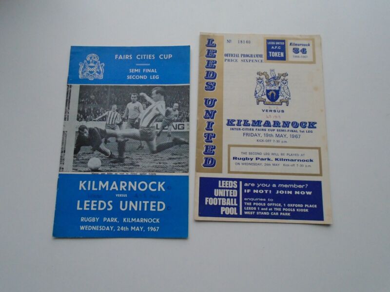 LEEDS UTD V KILMARNOCK  1966-67 INTER-CITIES FAIRS CUP SEMI-FINAL HOME AND AWAY for sale on Ebay