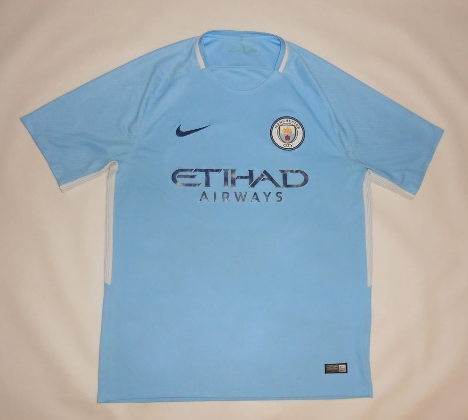 HOME SHIRT NIKE MANCHESTER CITY 2017-18 (L) Jersey Trikot Maillot Maglia for sale on Ebay