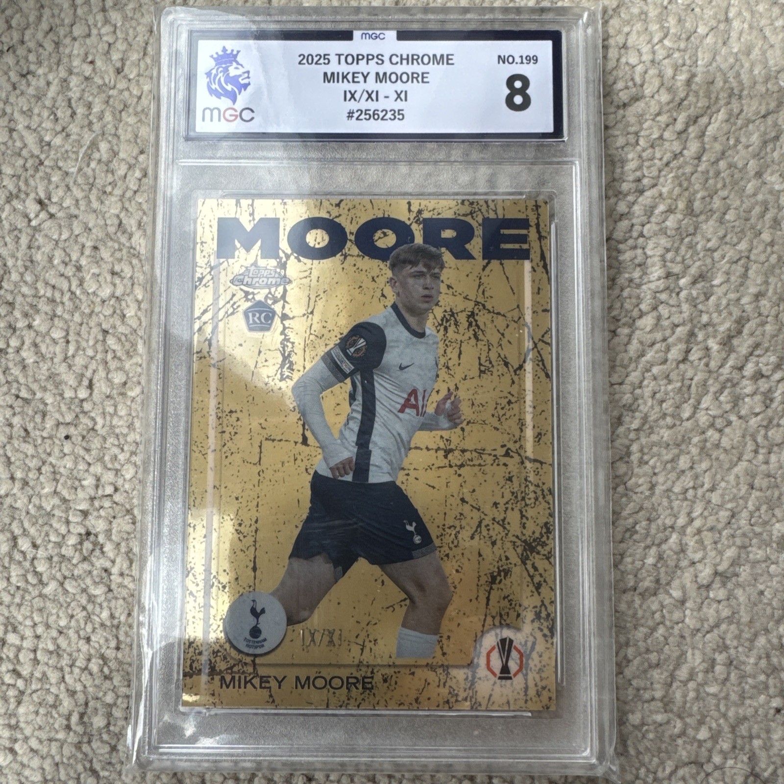 2024/25 Topps Chrome UCC Mikey Moore Rookie Roman Numerals IX/XI /11 - Tottenham for sale on Ebay