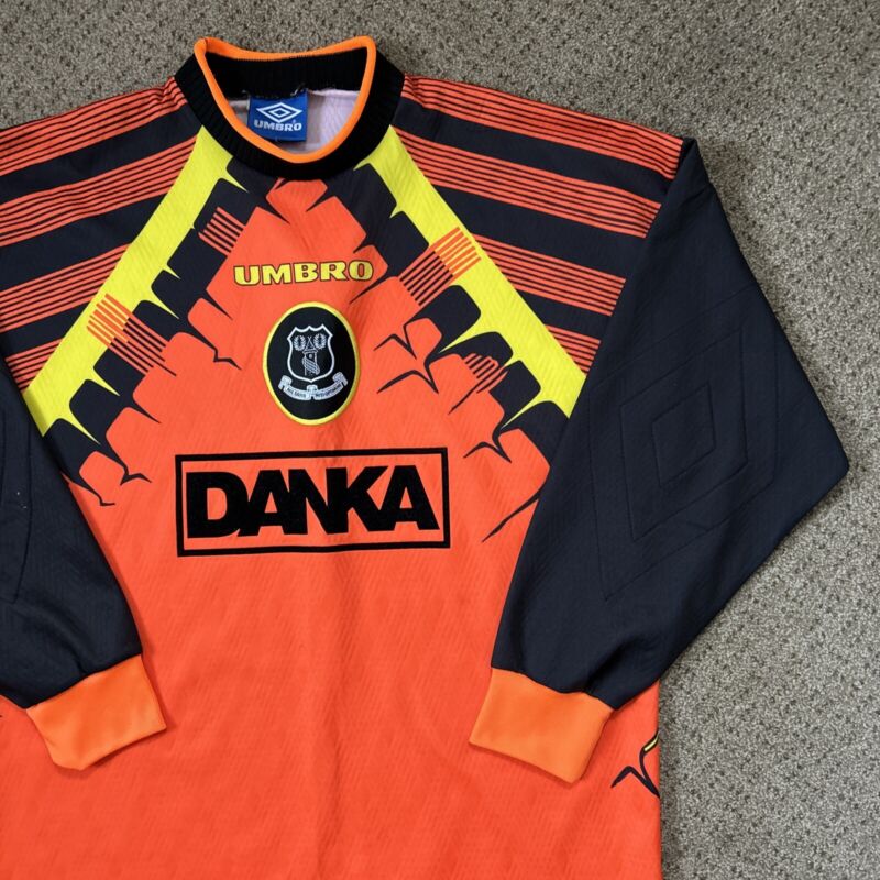 everton 1996/97 goalkeeper shirt by umbro size large  for sale on Ebay