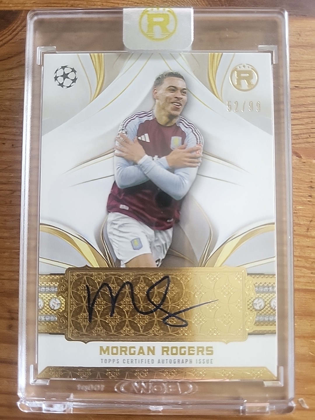 Topps Reverence UCC 2024/25 Morgan Rogers, Aston Villa Auto 52/99 for sale on Ebay