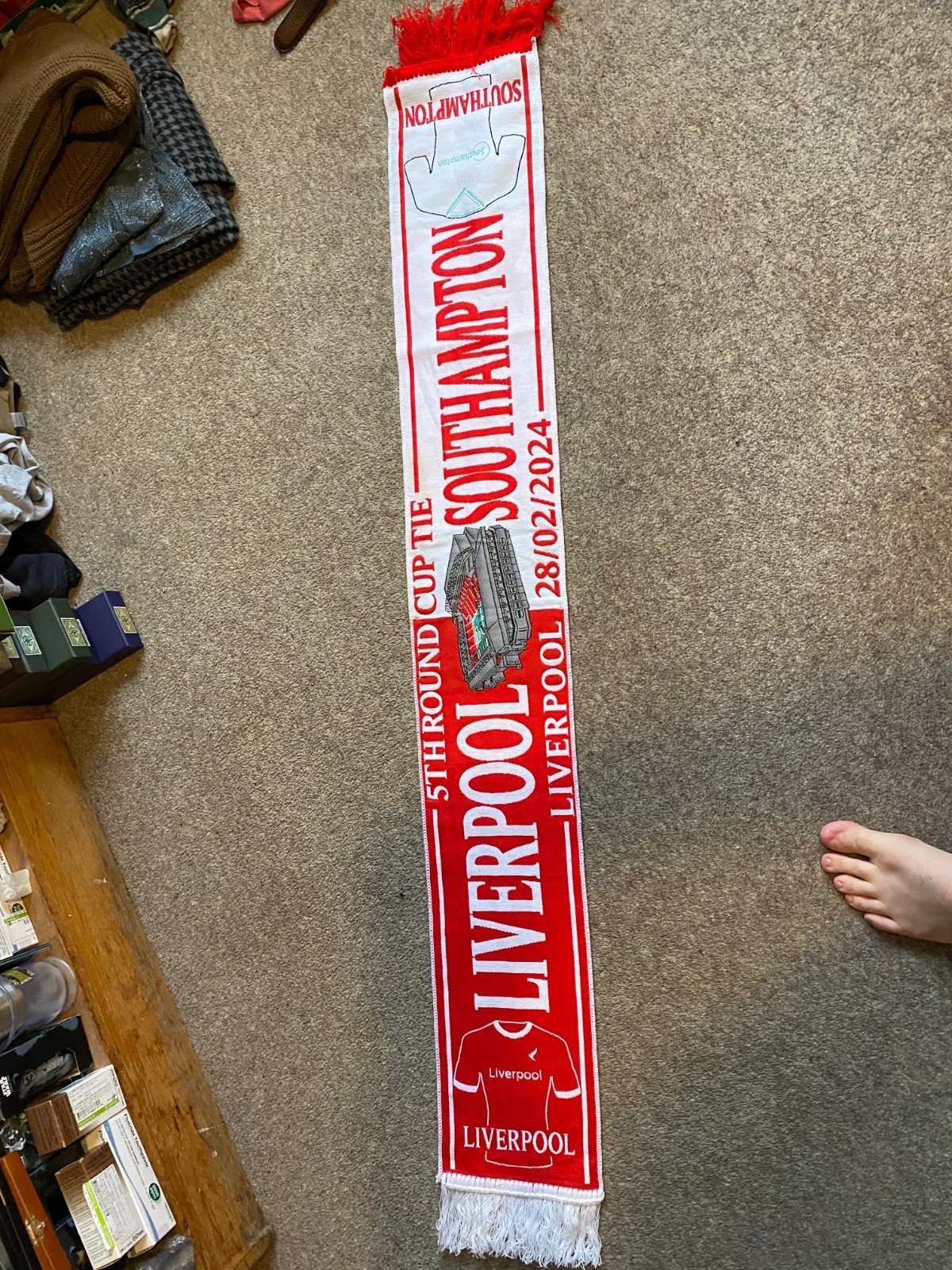 Liverpool Match Scarfs Scarve Southampton 28/02/24 FA cup 5th round saints lfc for sale on Ebay
