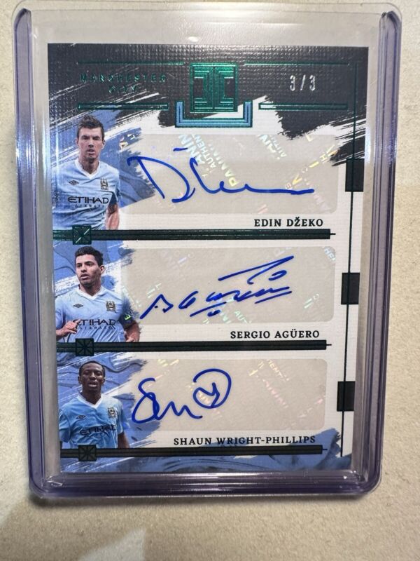 2024 panini impeccable soccer Manchester city triple auto Sergio aguero 3/3 for sale on Ebay
