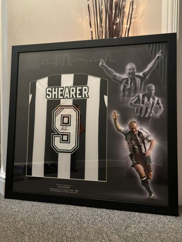 Framed Alan Shearer Signed Newcastle Football Shirt With COA   for sale on Ebay