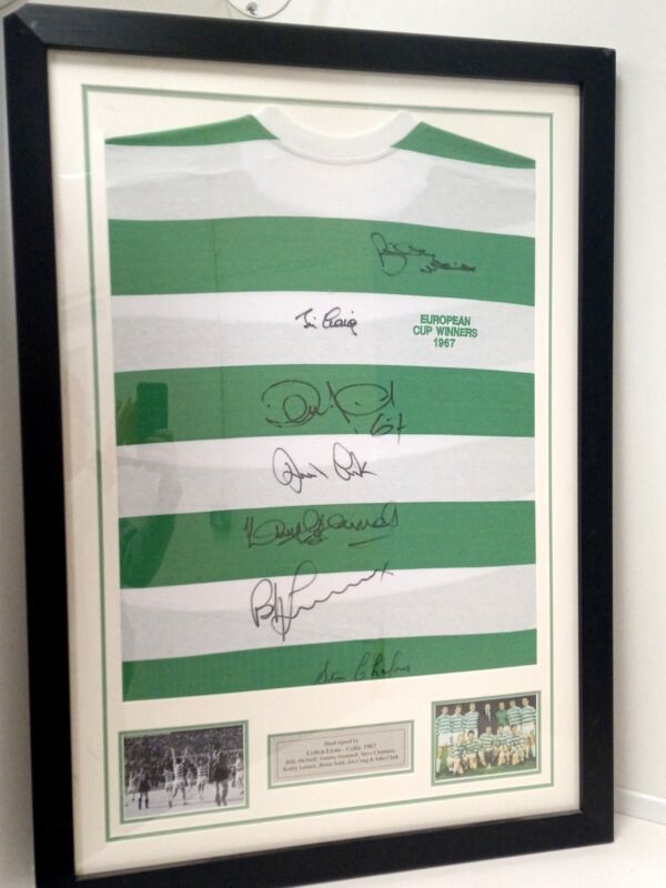 Celtic Lisbon Lions Signed Football Shirt Framed 1967 European Cup Winners for sale on Ebay