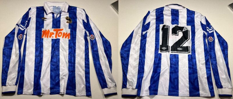 Rare Sheffield Wednesday long sleeve 1992 Eric cantona #12 Shirt Large for sale on Ebay
