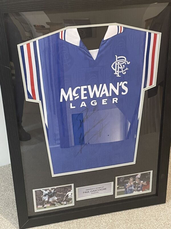 paul gascoigne signed rangers shirt for sale on Ebay