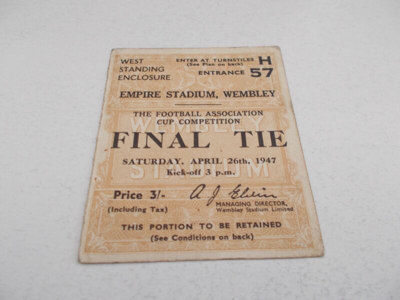 TICKET  1947  FA Cup Final  Burnley  v  Charlton for sale on Ebay