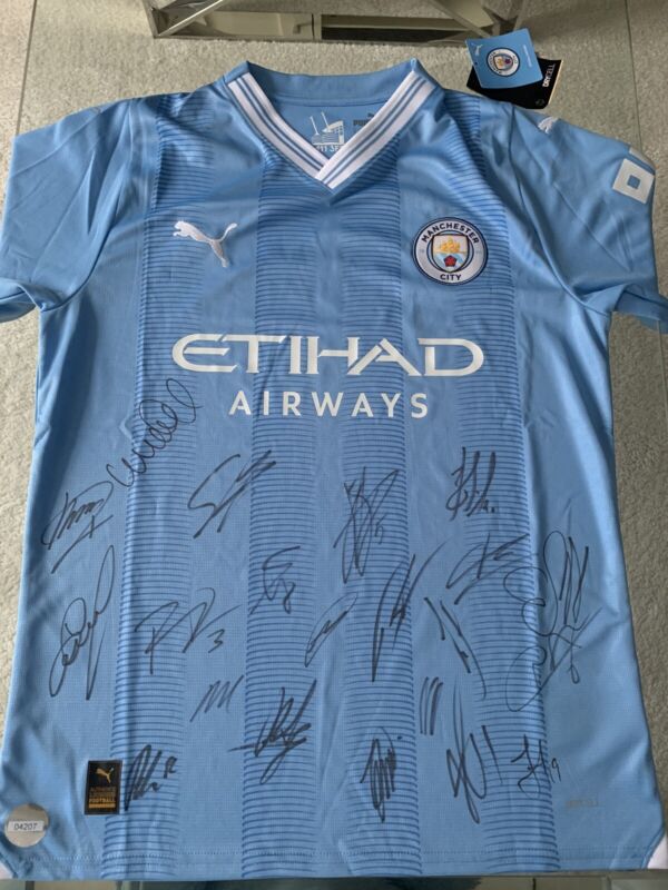 Signed Manchester City 23/24 shirt - 21 signatures for sale on Ebay