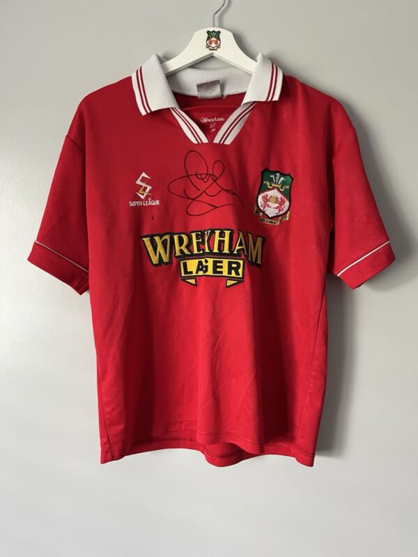 1999/2000 Wrexham Shirt. Wrexham AFC home Shirt.  Signed By Phil Hardy. Medium. for sale on Ebay