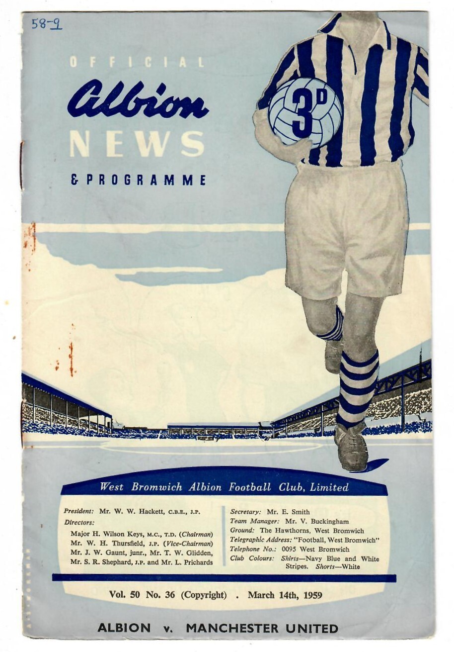 West Bromwich Albion v Manchester United - 1958-59 Division One - Programme for sale on Ebay