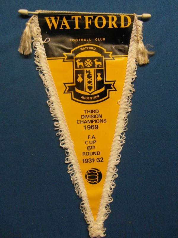 Vintage Watford FC Football Pennant for sale on Ebay