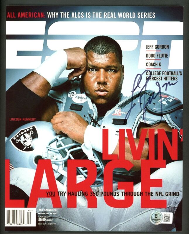 LINCOLN KENNEDY SIGNED AUTOGRAPH 8X10 PHOTO ESPN OAKLAND RAIDERS BECKETT BAS COA for sale on Ebay