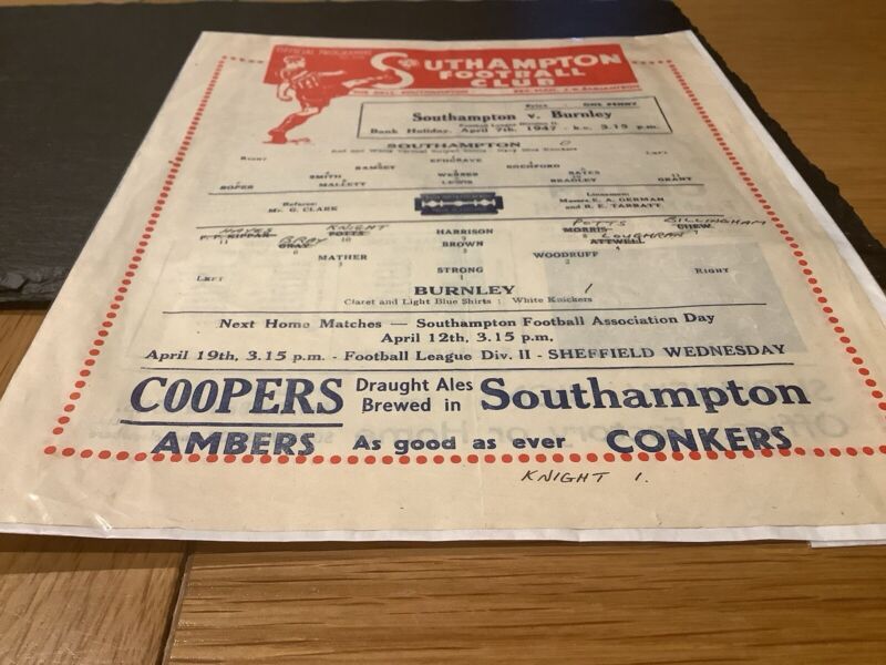 Football Programme, Southampton v Burnley FC,  Bank Holiday Monday, 07th April 1 for sale on Ebay