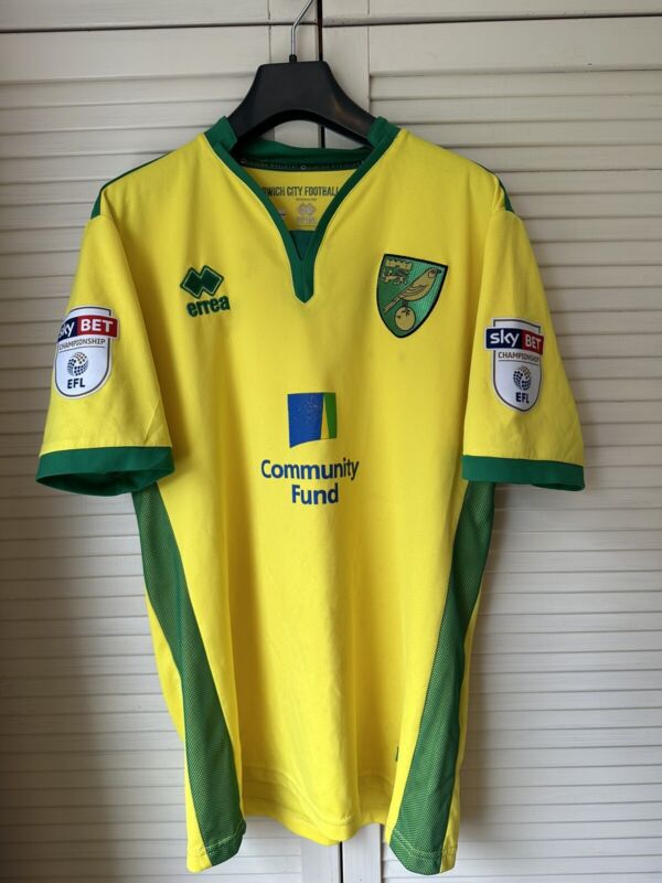 MATCH WORN 2016-17 Norwich City Home Shirt Jamal LEWIS 40 for sale on Ebay