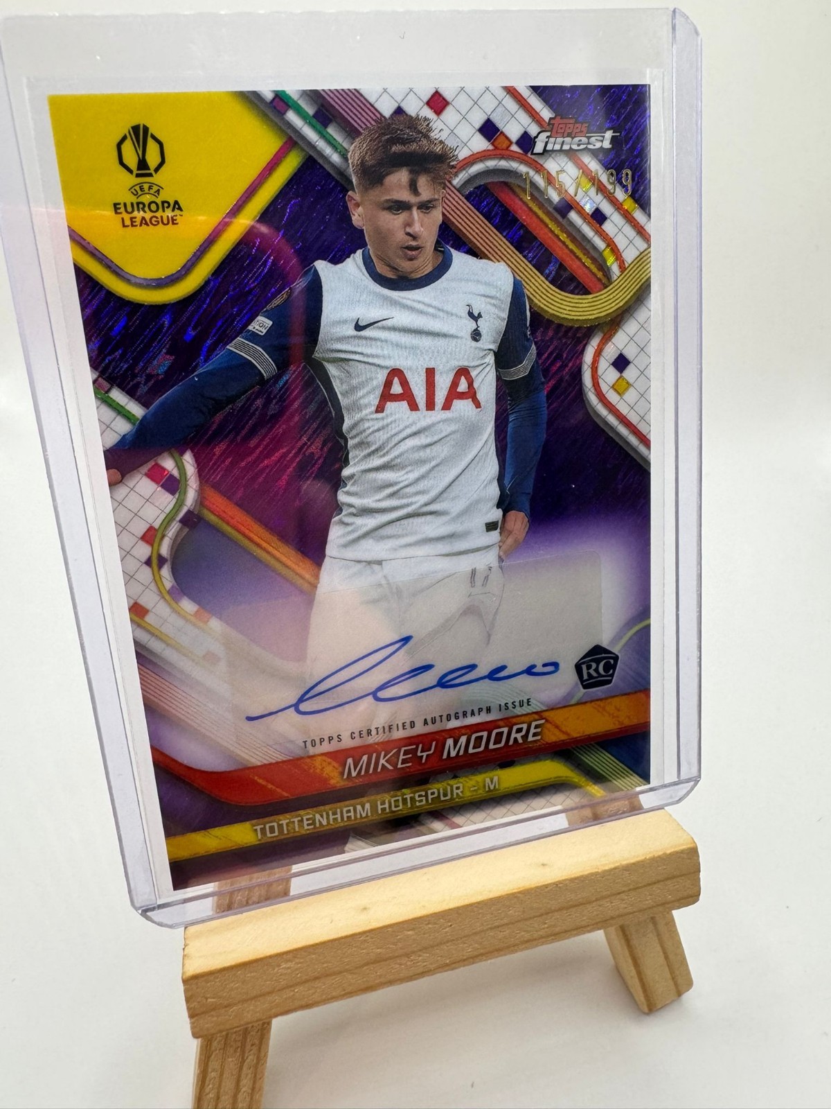 Mikey Moore /199 Auto Rookie Tottenham Spurs England Topps Finest for sale on Ebay