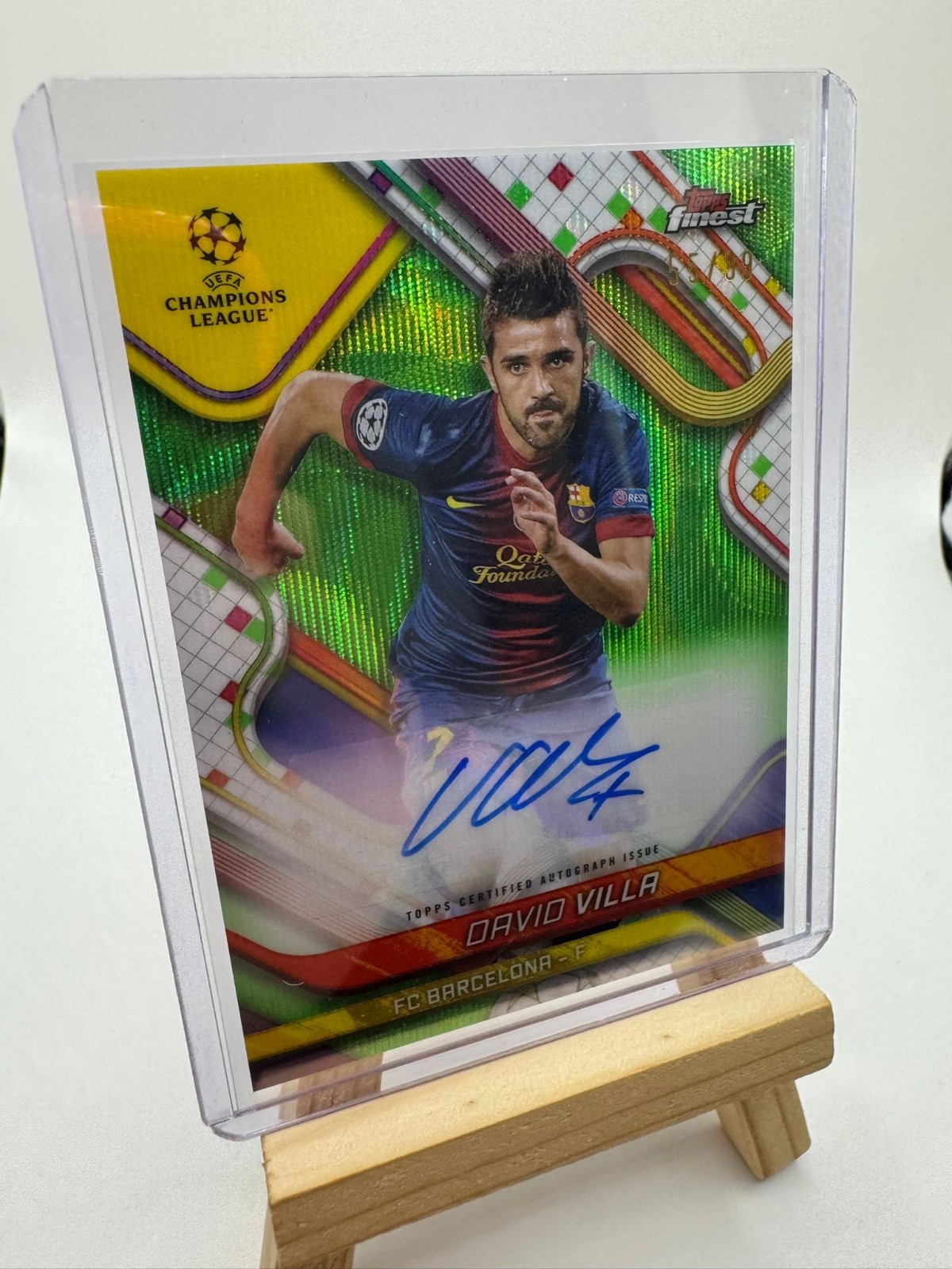David Villa /99 Auto Topps Finest Barcelona Spain Legend for sale on Ebay