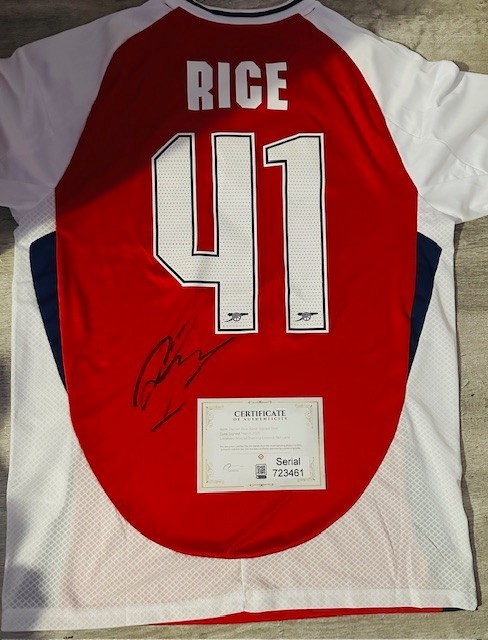 Declan Rice Signed Arsenal Home Shirt 24/25  COA for sale on Ebay