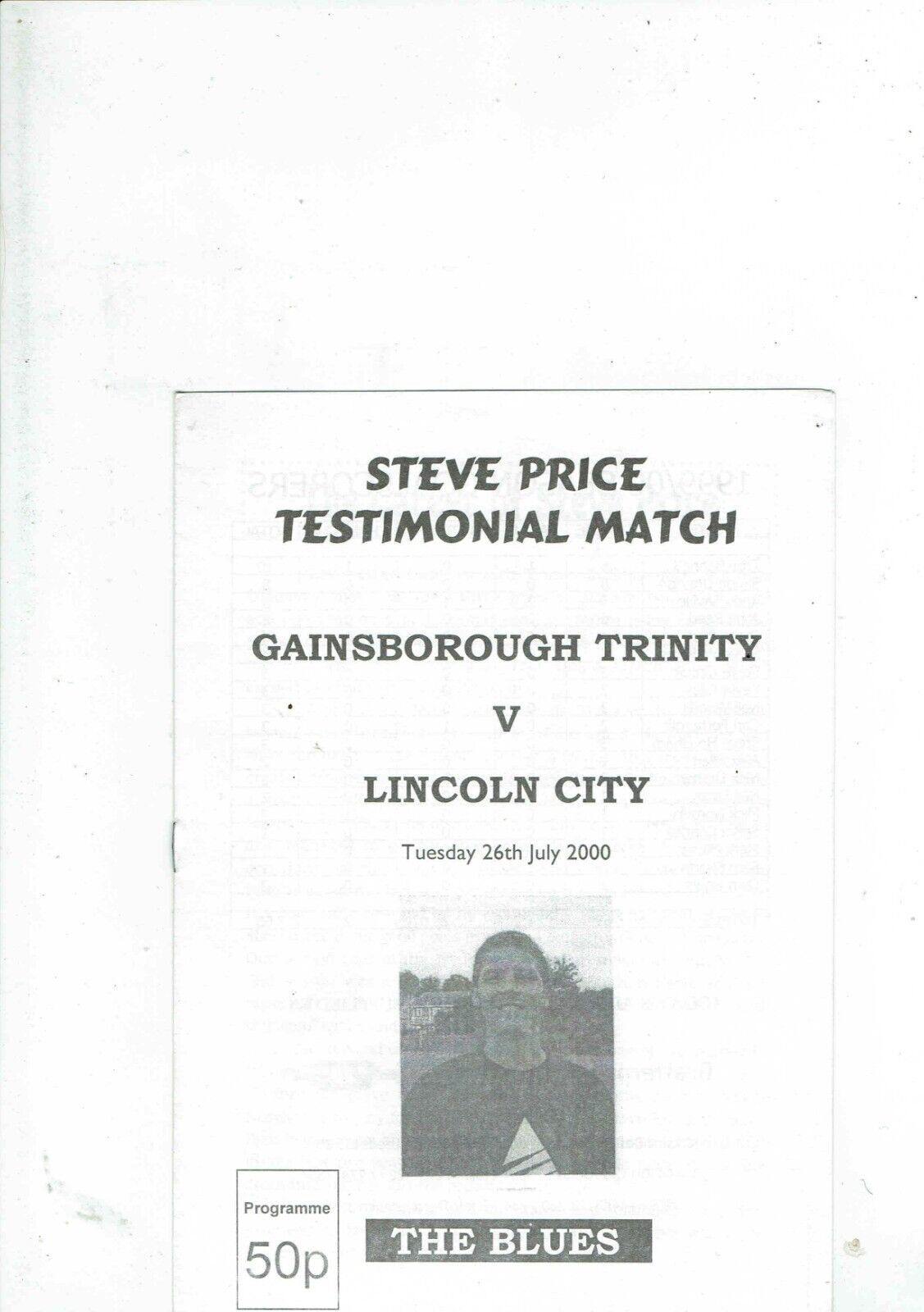 Gainsborough Trinity v Lincoln City S Price Test July 2000 for sale on Ebay