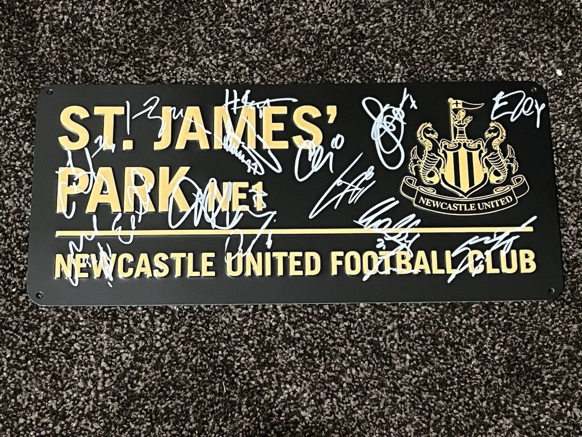 Newcastle United  Squad Signed Street Sign By 2025/2026 Squad  wCOA for sale on Ebay