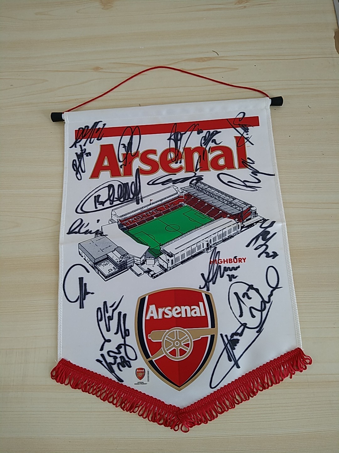 Signed Arsenal Pendant Season 2007/08 Official Piece Signed Letter Arsene Wenger for sale on Ebay