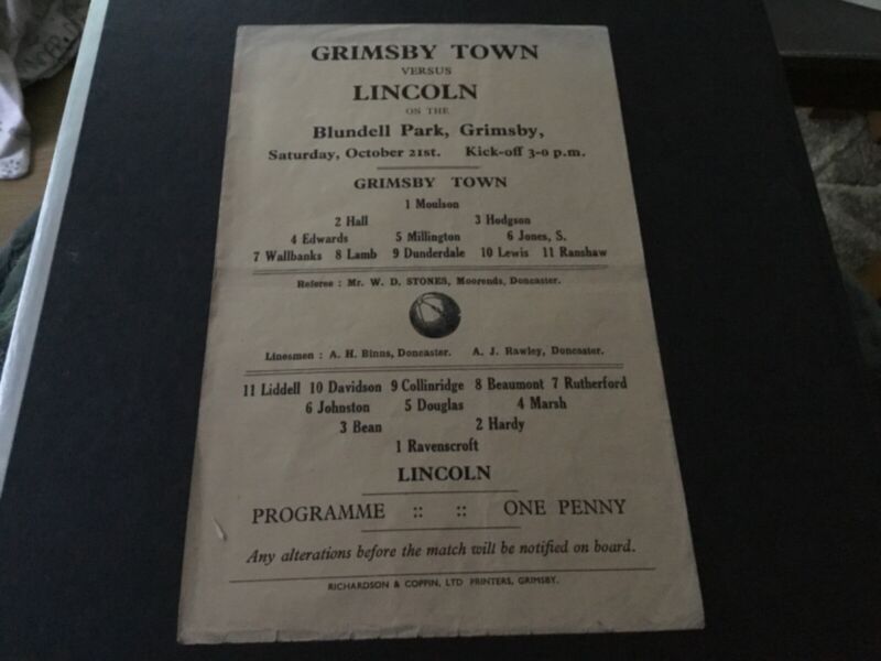 Grimsby town v Lincoln 1944-1945 for sale on Ebay