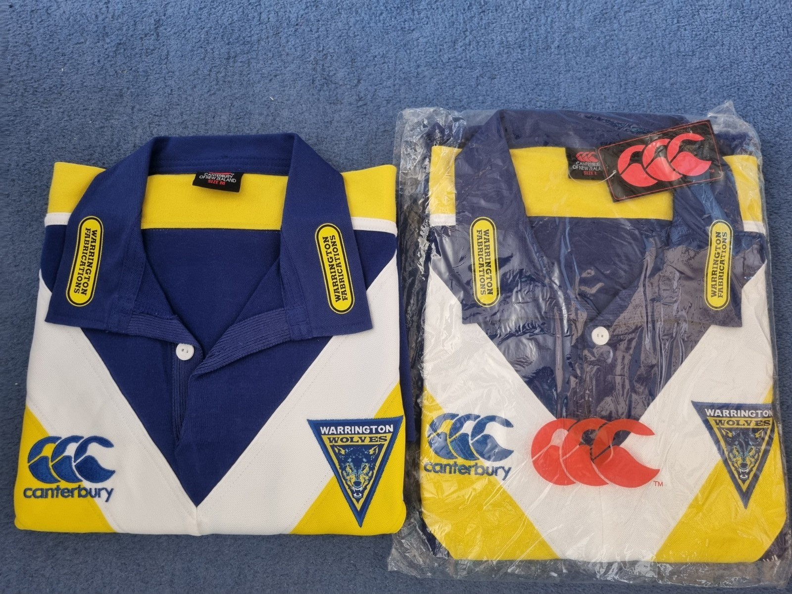 Warrington Wolves 2007 rugby league shirts bundle of 2. One mint in packaging. for sale on Ebay