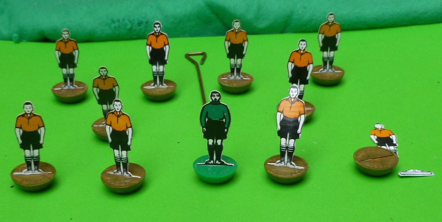 Subbuteo Celluloid Football  Old Gold and Black No 6 Team 1960's Wolves Watford for sale on Ebay