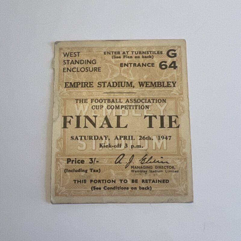 1947  FA Cup Final Ticket  Burnley  v  Charlton for sale on Ebay
