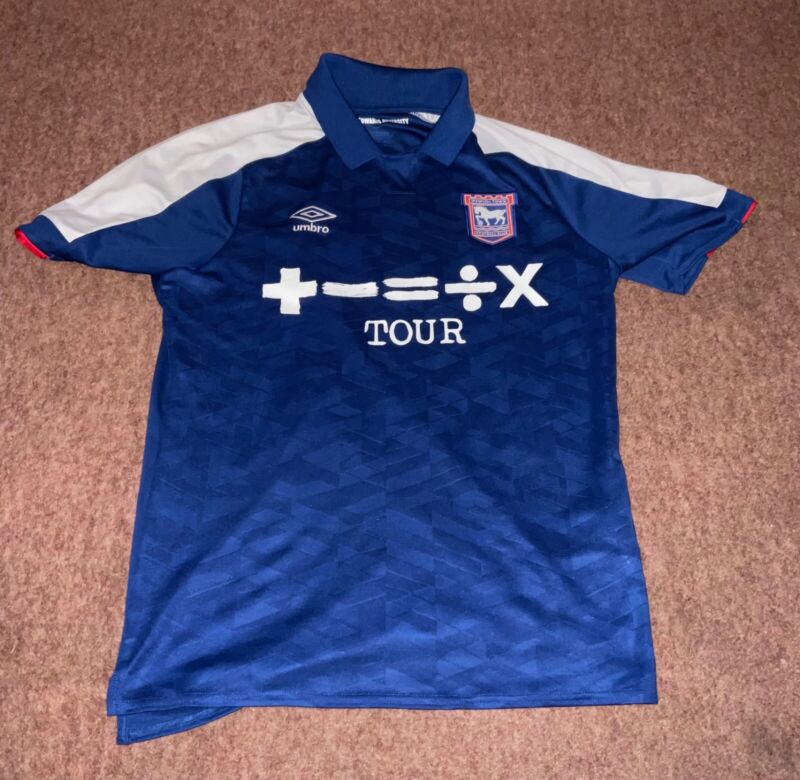 Ipswich Town Umbro promotion winning football shirt 23/24 Ed Sheeran, medium for sale on Ebay