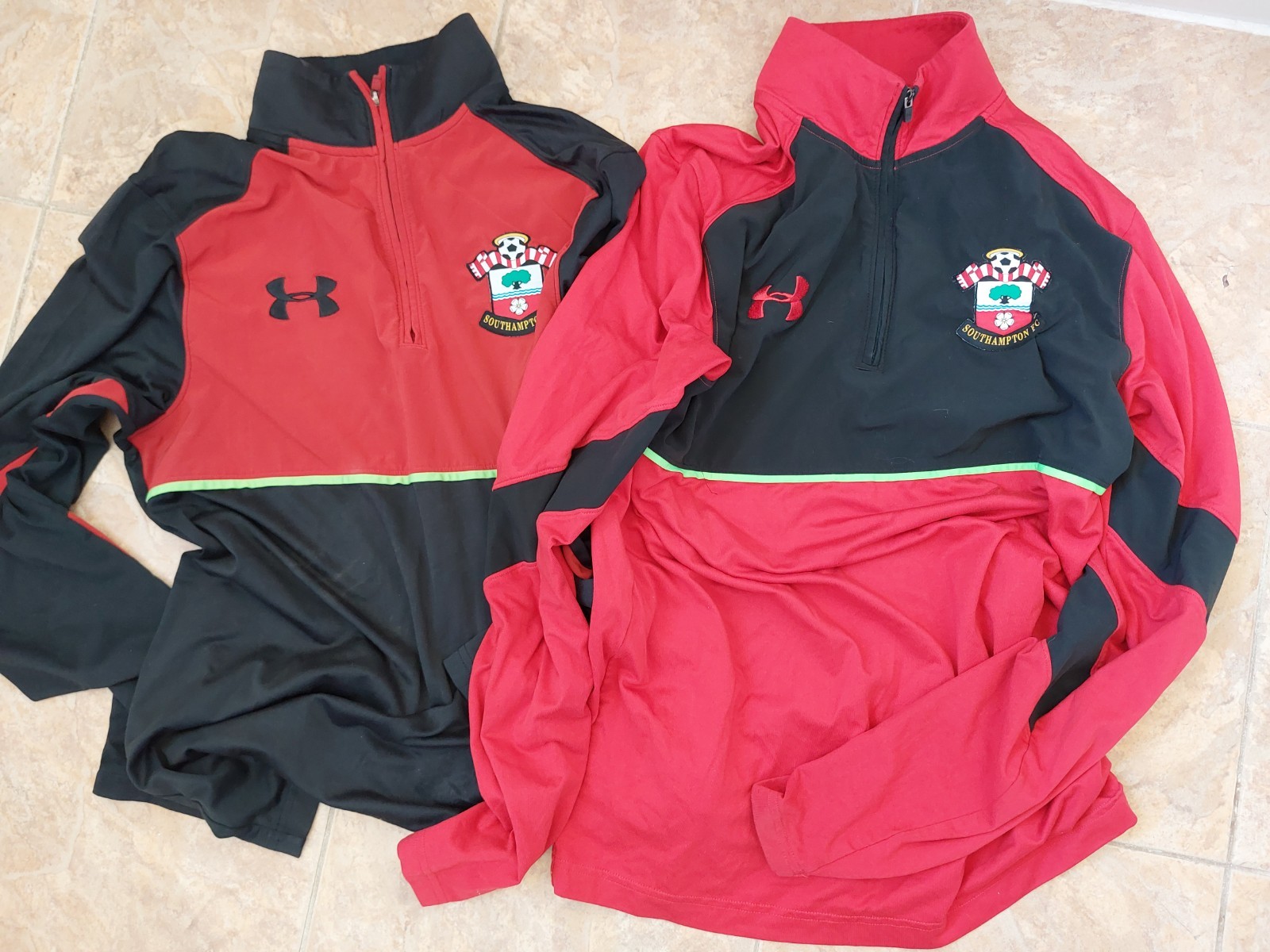 2 No SOUTHAMPTON FC 2016/2017 TRAINING TOPS UNDER ARMOUR  MEDIUM for sale on Ebay